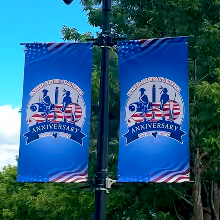 Earlier this week, flags commemorating the 250th anniversary of