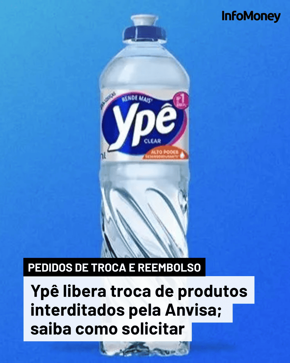 infomoney's tweet photo. Opção de reembolso já estava disponível no formulário do site; pedido de troca deve ser feito por telefone.

Leia mais no site do InfoMoney.

Foto: Ypê/Divulgação

#Ypê #Anvisa #DetergenteYpê #Brasil https://t.co/e2m9fnXwgZ