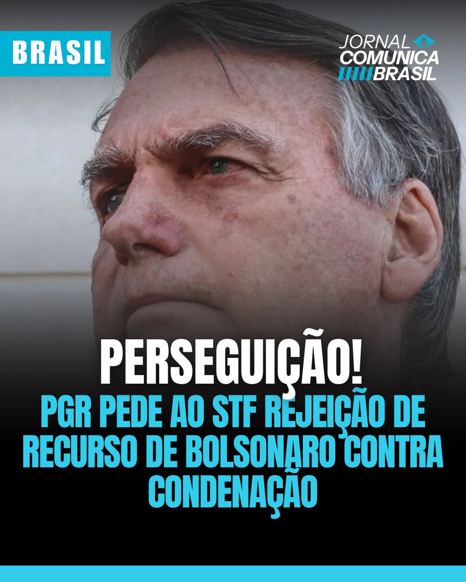 rcomunicabrasil's tweet photo. A Procuradoria-Geral da República (PGR) defendeu que o Supremo Tribunal Federal (STF) rejeite o pedido apresentado pela defesa do ex-presidente Jair Bolsonaro para revisar a condenação relacionada à suposta tentativa de golpe de Estado. https://t.co/NmYjjJBBeI