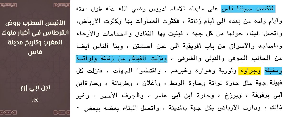 AnsabQbayl73198's tweet photo. 🌠ومعلوم أن قبيلة جراوة الزناتية كانت من سكان مدينة فاس الأصليين، كما يذكر ابن أبي زرع في روض القرطاس https://t.co/rpsDxsWeqX