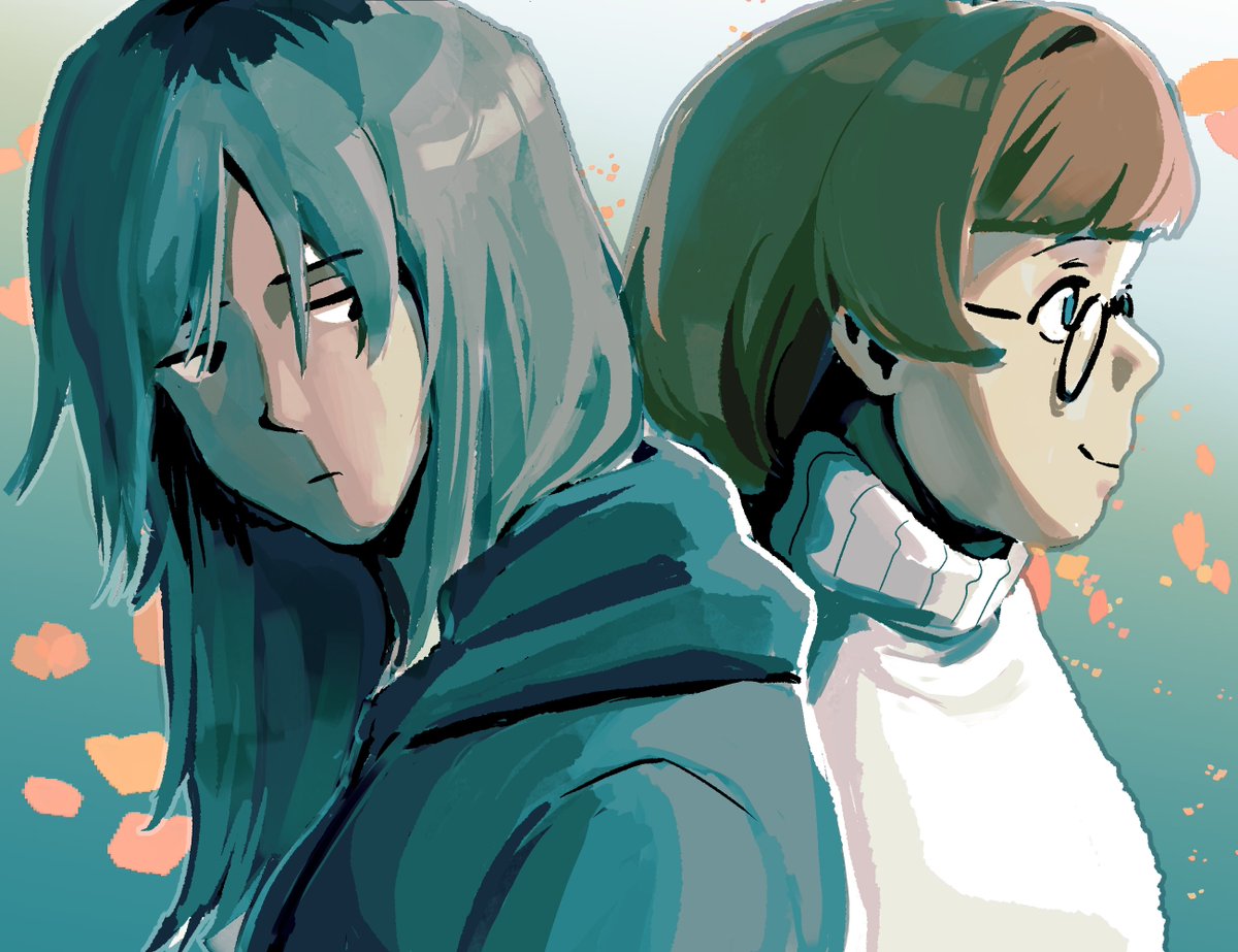 StarryEyedEss's tweet photo. "Bypassed Affection," A yuri #vn I did sprites/UI for's been released! 
FEATURES: 
- 2-3 hr long read 
- nonbinary deity with a green fuckass bob 
- "friendship" breakups that wreck your life but you need to move on and learn to look back on it fondly
https://t.co/xp01T7iU5S https://t.co/i3D9gGzcd4