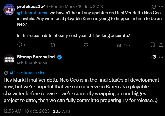 COTW_SNK_NeoGeo's tweet photo. #FinalVendetta #NeoGeo: 3 years of waiting, no game delivered, and interest-free financing from customers — the #BitmapBureau method.
On June 16, 2023, Bitmap Bureau opened pre-orders for Final Vendetta on Neo Geo AES/MVS.
The issue is that Final Vendetta was not a brand-new game that still had to be developed from scratch. It had already been released in 2022 on modern platforms. The Neo Geo version was therefore a port.
And yet, when pre-orders opened, what was publicly shown mostly consisted of mock-ups: boxes, cartridges, 3D renders, but no proper final gameplay demonstration and no clear public evidence that production was actually ready.
The timeline raises serious questions: pre-orders opened in June 2023, the majority acquisition is stated in the accounts as having taken place in October 2023, the change of control was registered in late 2023, and the public announcement only came in March 2024.
Taken on its own, this does not prove wrongdoing. But in my view, it creates a very uncomfortable impression: expensive pre-orders, paid by Neo Geo fans, may have helped show strong commercial demand and increase the perceived value of Bitmap Bureau around the time of its sale.
And then? Very little.
The first real off-screen video only appeared in July 2024. Delivery was later targeted for Q2 2025, but that target was missed. Now we are in 2026, more than three years after pre-orders opened, and the game still has no firm release date.
This is even more frustrating because Bitmap Bureau had already gone through the #XenoCrisis situation on Neo Geo, with extremely long pre-orders and almost three years of waiting. But Xeno Crisis was still a game in development. Final Vendetta already existed. Somehow, the same kind of problem happened again with what was supposed to be a port.
And that is the real issue for customers: money was taken upfront, sometimes several hundred pounds/euros per person, and then communication became extremely sparse. Those who ask for a refund may choose to leave. The others are left waiting, with no firm date, little visibility, and the feeling that their money has been used as interest-free financing.
The lesson is simple: stop blindly pre-ordering expensive physical retro games, especially when nothing concrete is being shown.
Buy the game when it is finished, tested, dated, and ready to ship. As long as money is taken before the product actually exists, the risk is transferred to the customer. And once a studio already has the money, it may no longer have the same urgency to deliver. #SNK