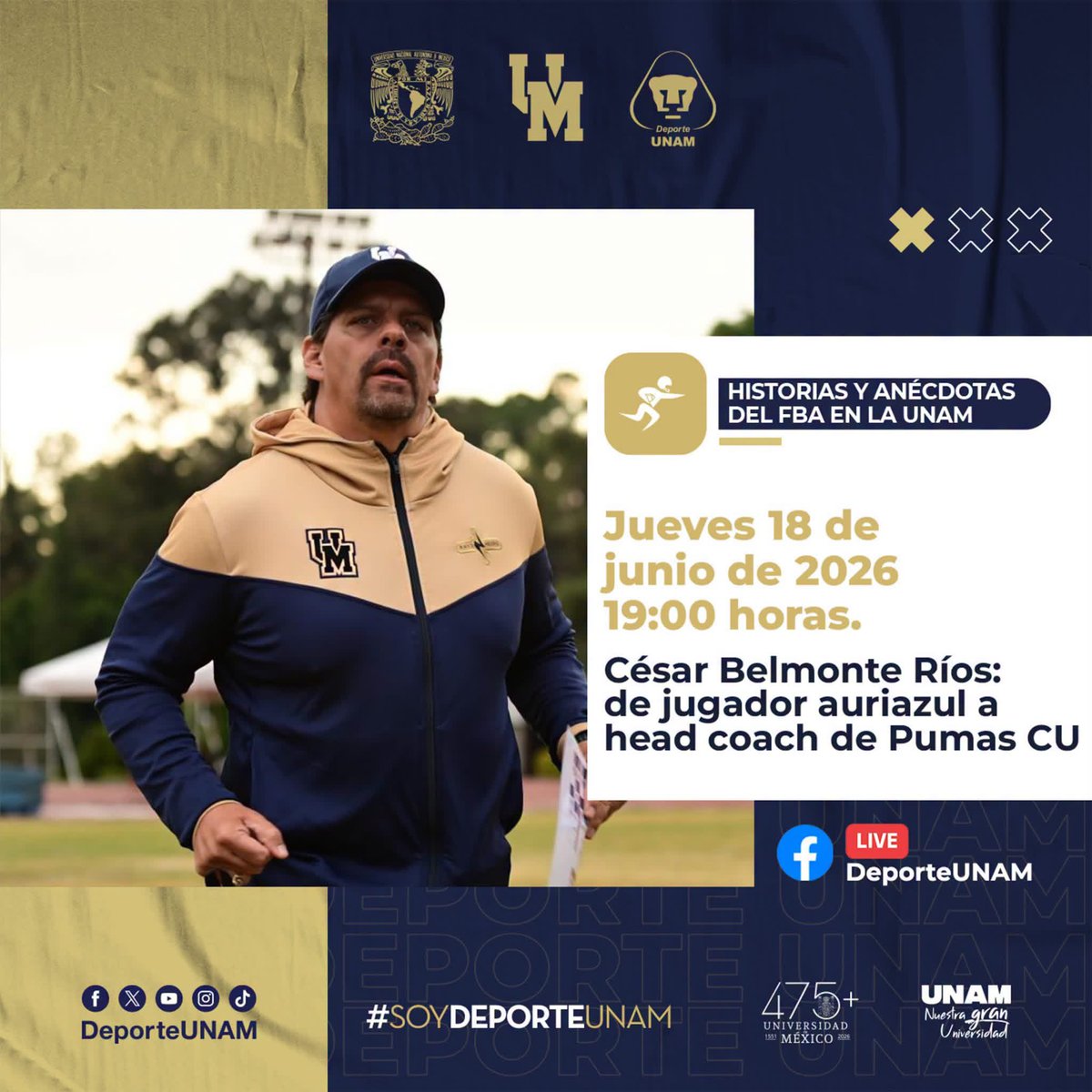 PumasCU_fba's tweet photo. 🏈🏈 Historias y anécdotas del FBA en la UNAM✨ ¡No te lo pierdas!
📌Jueves a las 19:00 horas

#SoyDeporteUNAM https://t.co/uLmLsAQGgX