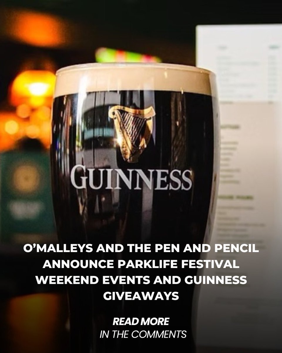 Explore_MCR's tweet photo. 🍻 | As music fans from across the North West prepare to head to Manchester for the annual Parklife festival, O'Malleys have announced a series of themed events and promotions to capture the holiday atmosphere. https://t.co/ezcgaZ1B1A