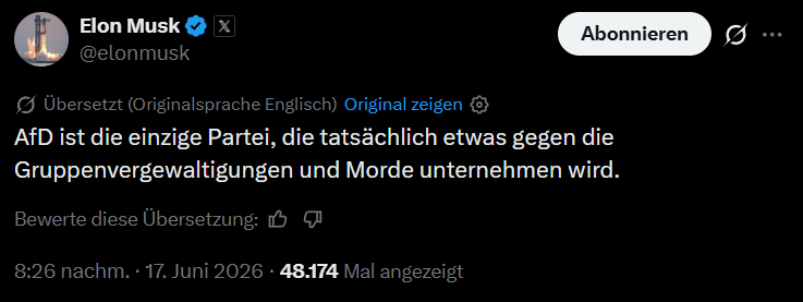 HeimatliebeDE's tweet photo. Elon Musk bringt es auf den Punkt! 🔥 https://t.co/x3Y4MANgk2