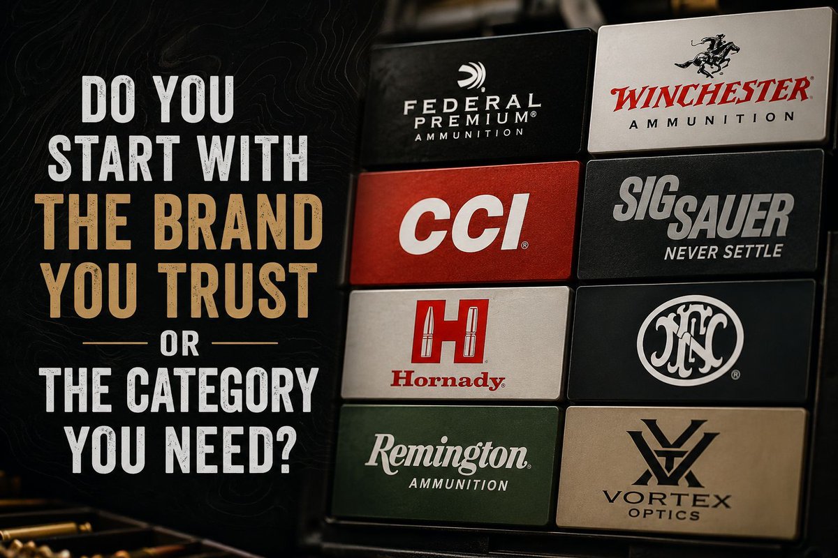 LTMunitions's tweet photo. Do you start with the brand you trust or the category you need?
#LibertyTacticalMunitions #VeteranOwned #TexasBased #Preparedness #StandardsDriven #BuiltOnTrust #AmmoAndGear #GearOrganization https://t.co/H7abCy9370