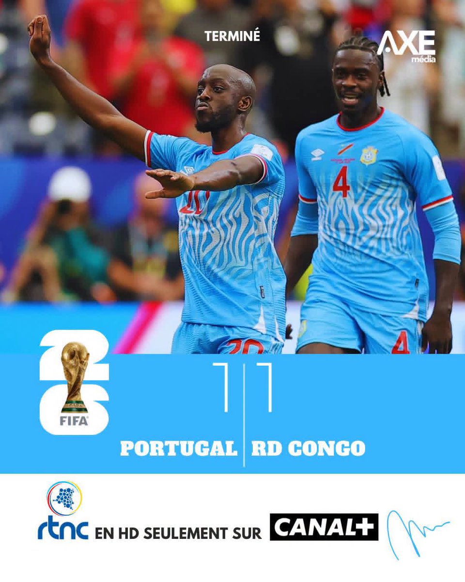 nyangoomari's tweet photo. #URGENT Fin du Match: La RDC gagne 1 point et marque 1 but en match de Coupe du monde. https://t.co/GM0xHR4d9H