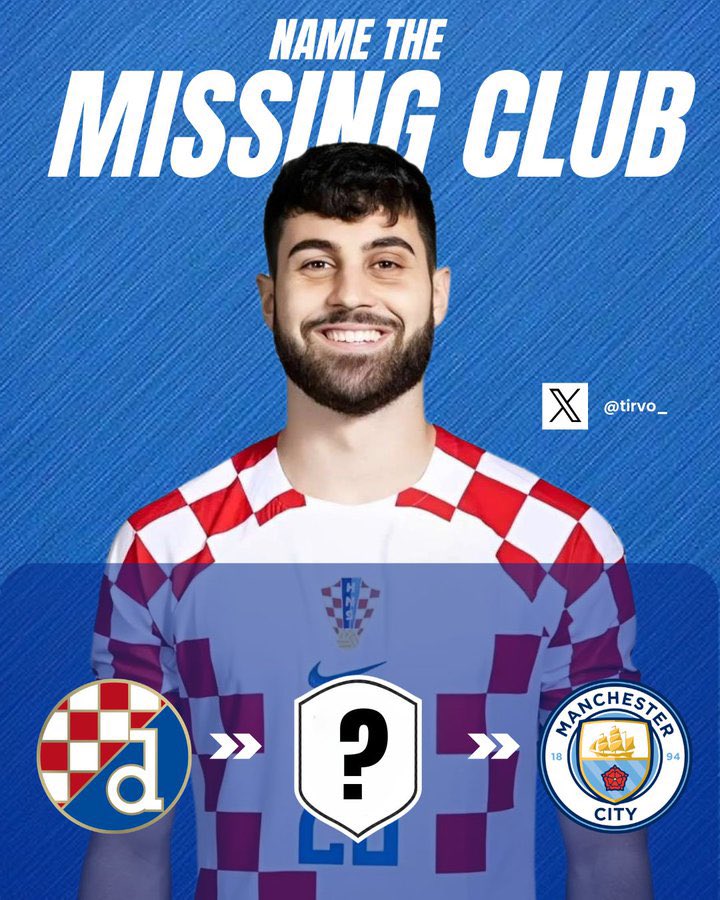 IanSZNian's tweet photo. Guess the missing club from Joskol Gvardiol Career👀 🇭🇷 

Level: Very Hard https://t.co/WYFlCxbvpx