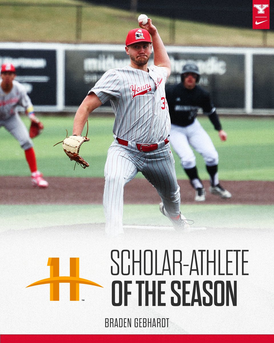 YSUBaseball's tweet photo. Another tremendous honor for our senior southpaw! 🐧⚾️

Braden Gebhardt has been voted as the @HorizonLeague Male Spring Scholar-Athlete of the Season for his combined success on the diamond and in the classroom!

📰: https://t.co/zj1xwNHQnq

#GoGuins https://t.co/Pl3ADj51yx