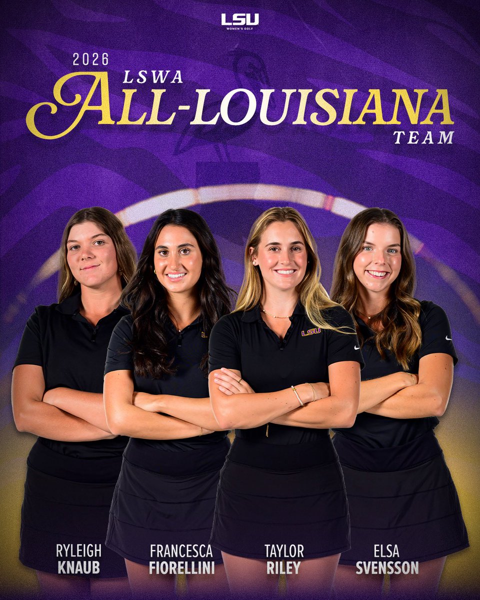 LSUWomensGolf's tweet photo. Rounding out the accolades for the girls 🐯💜 https://t.co/lHcwbbL57O