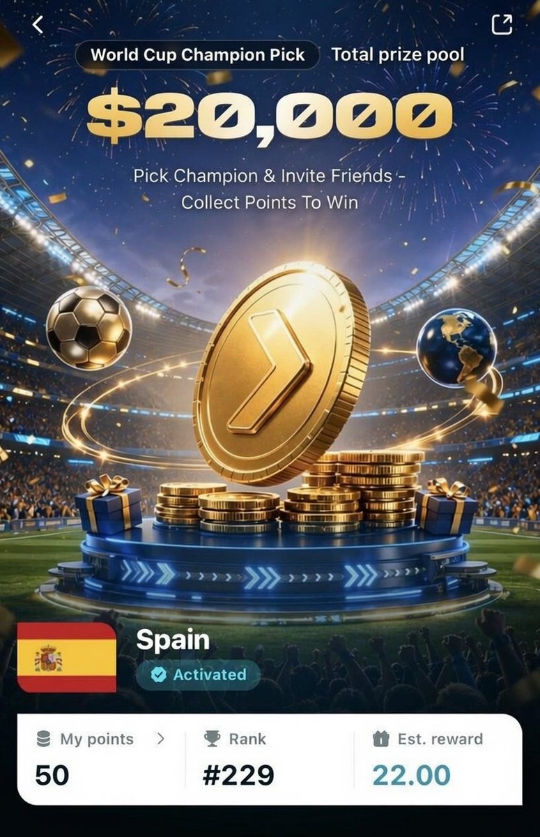 EAhmed0127's tweet photo. 🏆 My Champion Pick: Spain 🇪🇸
📸 Champion Pick Screenshot Attached

I'm backing Spain to lift the trophy! With their talented squad and winning mentality, I believe La Roja has what it takes to become champions. ⚽🔥

#BitgetWalletChampionPick
@BitgetWalletBGD @BitgetWalletBGD https://t.co/w4fC38zWzA