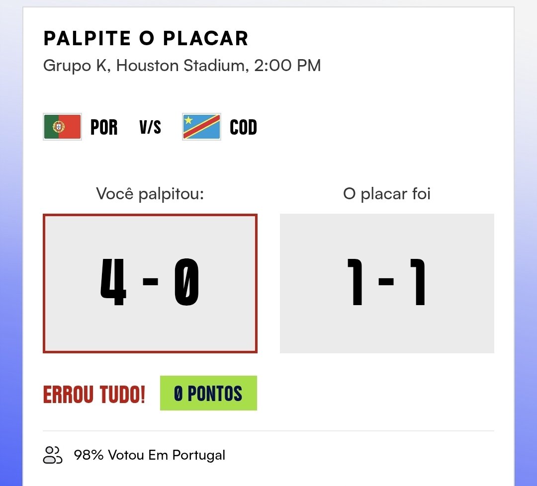 WillofScreens's tweet photo. Poutz, a República Congocrática do DEMO acabou com o palpite. Fizeram uma boa partida, segundo tempo anularam Portugal com certa facilidade. Cristiano Ronaldo saiu perdendo na briga com Messi na Copa. https://t.co/t7QqvWP6n6