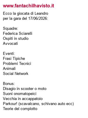 LeandroAchilli's tweet photo. Giocata pronta per fare schifo! Dajeeee 🚨🚨🚨 #fantachilhavisto #chilhavisters #chilhavisto https://t.co/r4rrFSfHyl