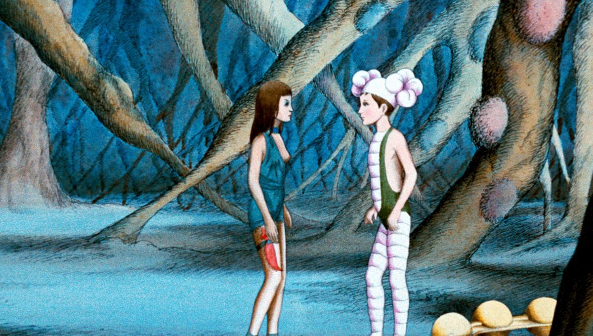 LeTenenbaum's tweet photo. La Planète Sauvage • René Laloux

La densité de l’univers mis en scène par René Laloux s’avère impressionnante, tant sur le plan artistique que narratif.
C’est passionnant, totalement envoûtant et c’est un bonheur de se retrouver devant une œuvre de SF aussi unique.
Et cette fabuleuse plongée sur la planète Ygam est renforcée par une sublime bande son.

Foncez c’est merveilleux.