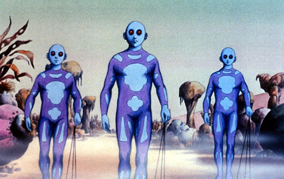 LeTenenbaum's tweet photo. La Planète Sauvage • René Laloux

La densité de l’univers mis en scène par René Laloux s’avère impressionnante, tant sur le plan artistique que narratif.
C’est passionnant, totalement envoûtant et c’est un bonheur de se retrouver devant une œuvre de SF aussi unique.
Et cette fabuleuse plongée sur la planète Ygam est renforcée par une sublime bande son.

Foncez c’est merveilleux.