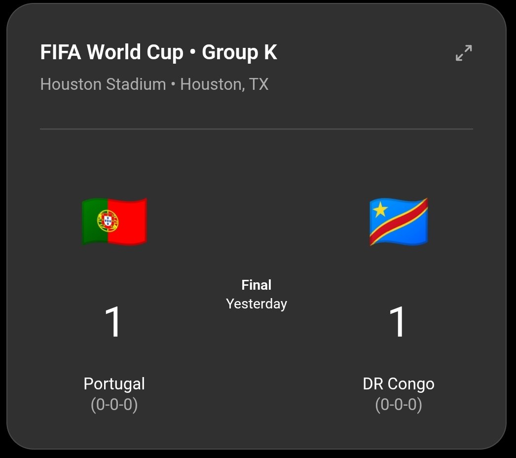 deepviewcrypto's tweet photo. Pathetic from Portugal. Dropped points against DR Congo and looked far below their usual standards. A wake-up call for this squad. 🇵🇹 #WorldCup2026 #PORCOD
#ronaldo #portugal #drcongo https://t.co/Yw0mOoFSNf
