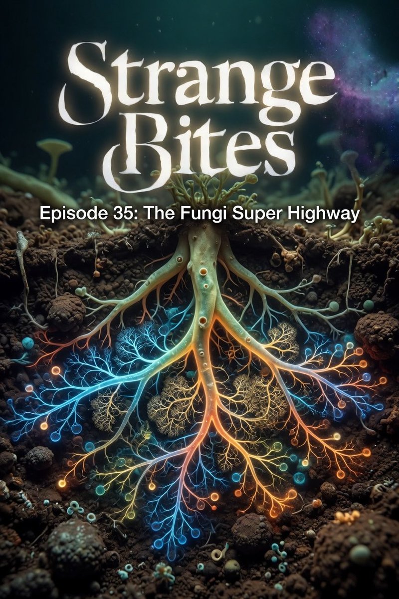 strangebitespod's tweet photo. Imagine stepping out into a quiet field on a clear night. The stars wheel overhead. Everything feels… still. But what if I told you that right beneath the soles of your shoes, an ancient, living superhighway is humming with activity? Episode 35 is live. https://t.co/A9y6rahOXB
