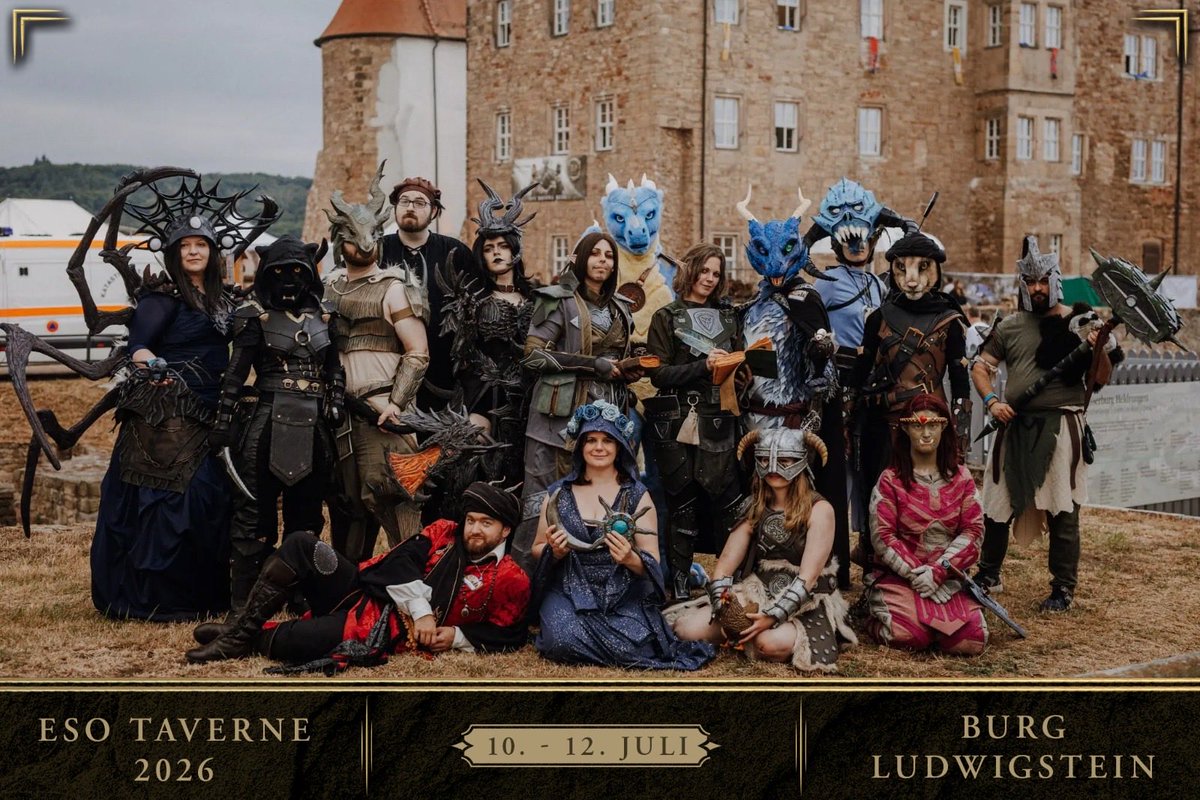 TESOnline_de's tweet photo. Auch dieses Jahr freuen wir uns darauf, zahlreiche Cosplayer:innen auf der #ESOTAVERN2026 willkommen zu heißen! 

Egal ob Daedra, Khajiit, Argonier, Nord oder etwas ganz anderes aus Tamriel — ihr macht dieses Event zu etwas Besonderem.

Wir können es kaum erwarten, euch zu sehen! https://t.co/TPIuPw0awO