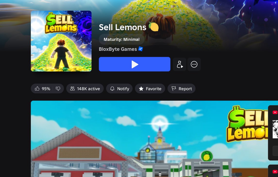 Jake_Real_RB's tweet photo. SELL LEMONS IS BACK!! @Roblox https://t.co/IzhRYD9UY6