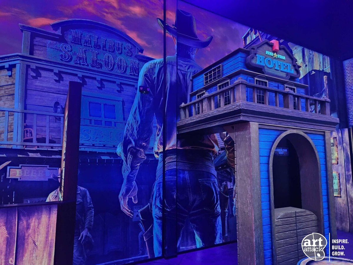 artattackfx's tweet photo. Every great showdown starts with great arena design. 🤠🌵 From the flow of the layout to the placement of cover and sightlines, every detail plays a role in creating competitive, repeatable gameplay! #InspireBuildGrow #LaserTag #GelBlasters #FoamBlasters #BlasterArenas #FEC https://t.co/2H4LQul0O8
