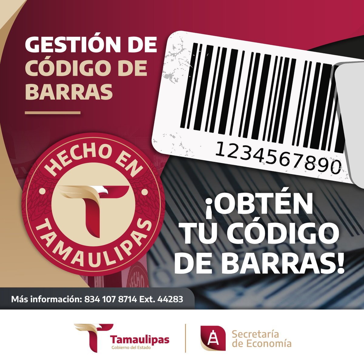 HET_SE's tweet photo. El código de barras es un requisito para identificar cada artículo y facilitar el control de inventarios. Por ello, te ayudamos con el trámite para obtener tu membresía ante GS1, organismo encargado de emitir y administrar los códigos.

Más información: 834 107 8714 ext. 44283 https://t.co/mK8g3K3eCG