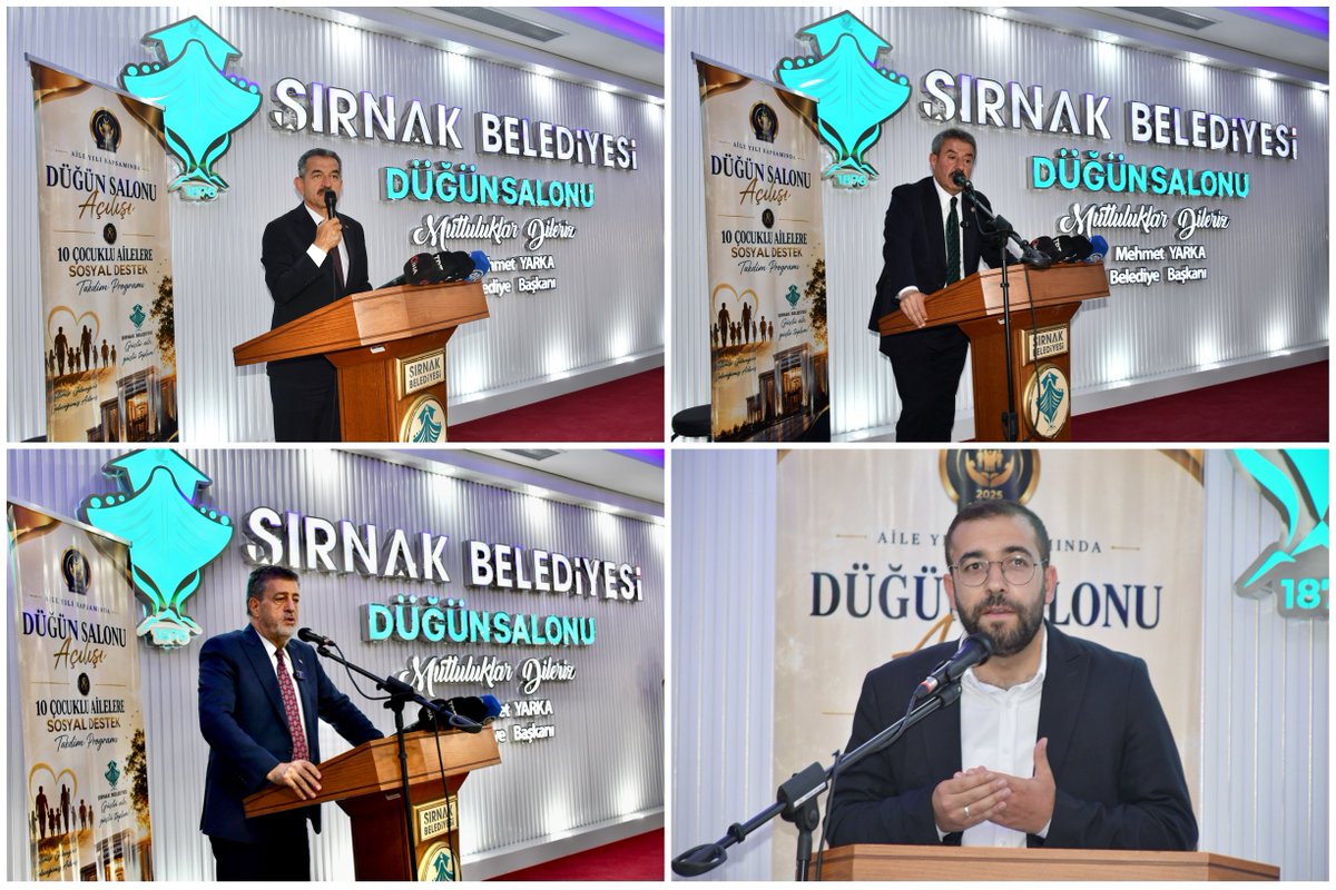 TatarArslan's tweet photo. Valimiz Sayın Birol Ekici, Belediye Başkanımız Sayın Mehmet Yarka, İl Jandarma Komutanımız Tümgeneral Sayın Zafer Tombul, İl Emniyet Müdürümüz Sayın Volkan Sazak, il teşkilatımız, il protokolümüz, kurum amirlerimiz ve kıymetli hemşehrilerimizin katılımlarıyla;

Şırnak Belediyesi tarafından vatandaşlarımızın hizmetine ücretsiz olarak sunulacak olan Düğün Salonu’nun açılışını gerçekleştirdik. Ayrıca, aile yapımızın korunması ve güçlendirilmesine katkı sunmak amacıyla, 10 ve üzeri evlada sahip kıymetli ailelerimize destek çeklerini takdim ettik.

Cumhurbaşkanımız Sayın Recep Tayyip Erdoğan’ın liderliğinde hayata geçirilen ve milletimizin hizmetine sunulan bu anlamlı çalışmalar dolayısıyla; başta Sayın Cumhurbaşkanımız olmak üzere, Çevre, Şehircilik ve İklim Değişikliği Bakanlığımıza, Sayın Valimize, büyük emek ve gayretleriyle projelerin hayata geçirilmesini sağlayan Şırnak Belediye Başkanımıza ve emeği geçen herkese şükranlarımı sunuyorum.

@RTErdogan 
@Akparti 
@csbgovtr 
@BirolEkici73 
@Mehmet_Yarka 
@SirnakBel