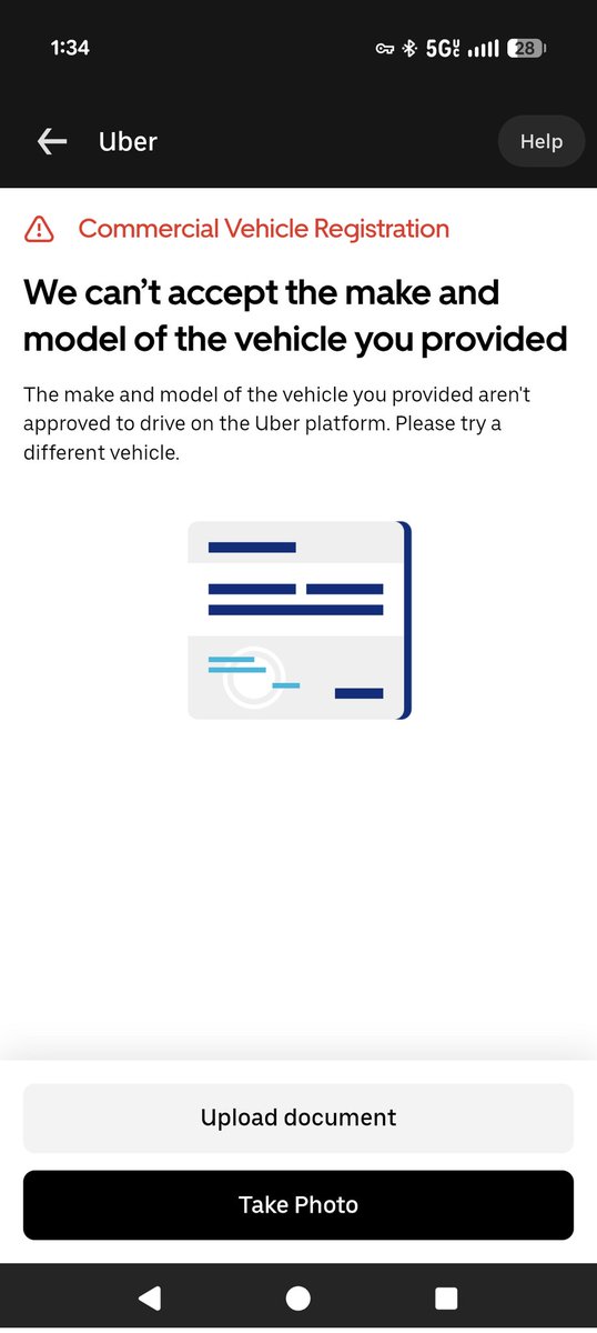 UnbrokenDriver's tweet photo. @Uber_Support I signed up to use my basic non black car commercially in LA I have driven that car for a year now I can't upload my new insurance and support does not know what I am talking about but never sends me to advance support I have not been able to drive for weeks https://t.co/djSWJwdk1L