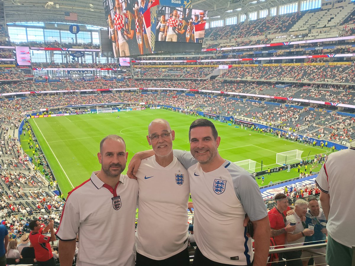 bmc_smith's tweet photo. 8th World Cup that me and the old man have been to. Absolutely savioriing this one with him and bro. Come on England 🏴󠁧󠁢󠁥󠁮󠁧󠁿 #threelions #block109 https://t.co/w98A2tocFX