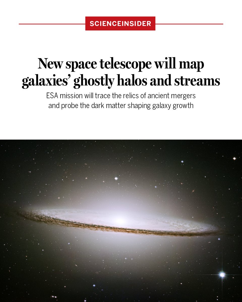 NewsfromScience's tweet photo. The European Space Agency has approved a new space telescope to study the dim halos and wispy streams of stars that surround galaxies, mapping these faint structures to test models of galaxy formation. 

Learn more: https://t.co/jSjNQQ5bJ5 https://t.co/DGoBMnvtz3