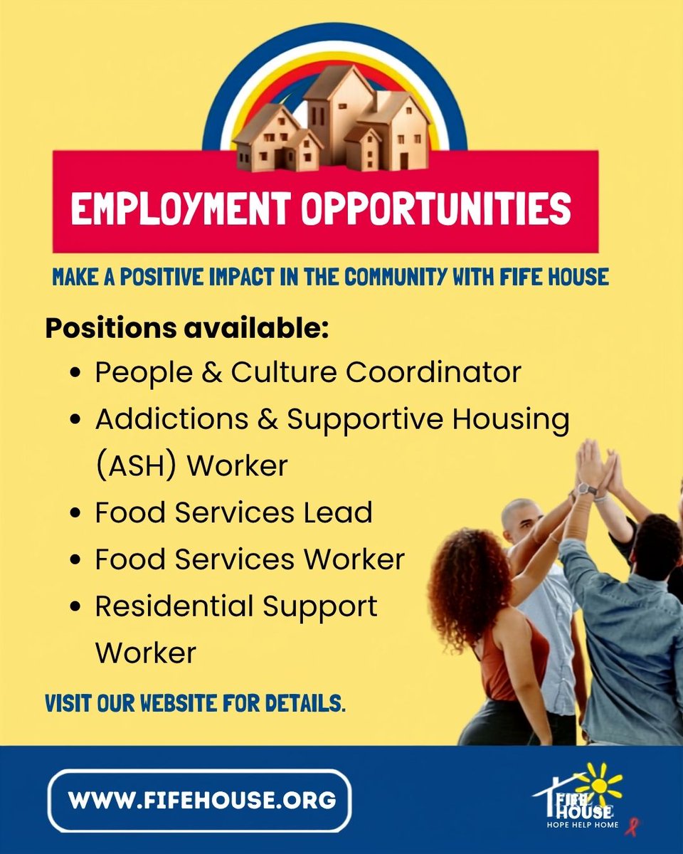 FifeHouse's tweet photo. We're #hiring! Fife House is inviting applications for several positions: People &amp; Culture Coordinator, Food Services Lead, Residential Support Worker &amp; more. Join our team: grow, lead &amp; make a meaningful impact on the community. 🏠❤️🙌Info: https://t.co/7bmEDecvqo
#jobs #toronto https://t.co/UBkxV70hso