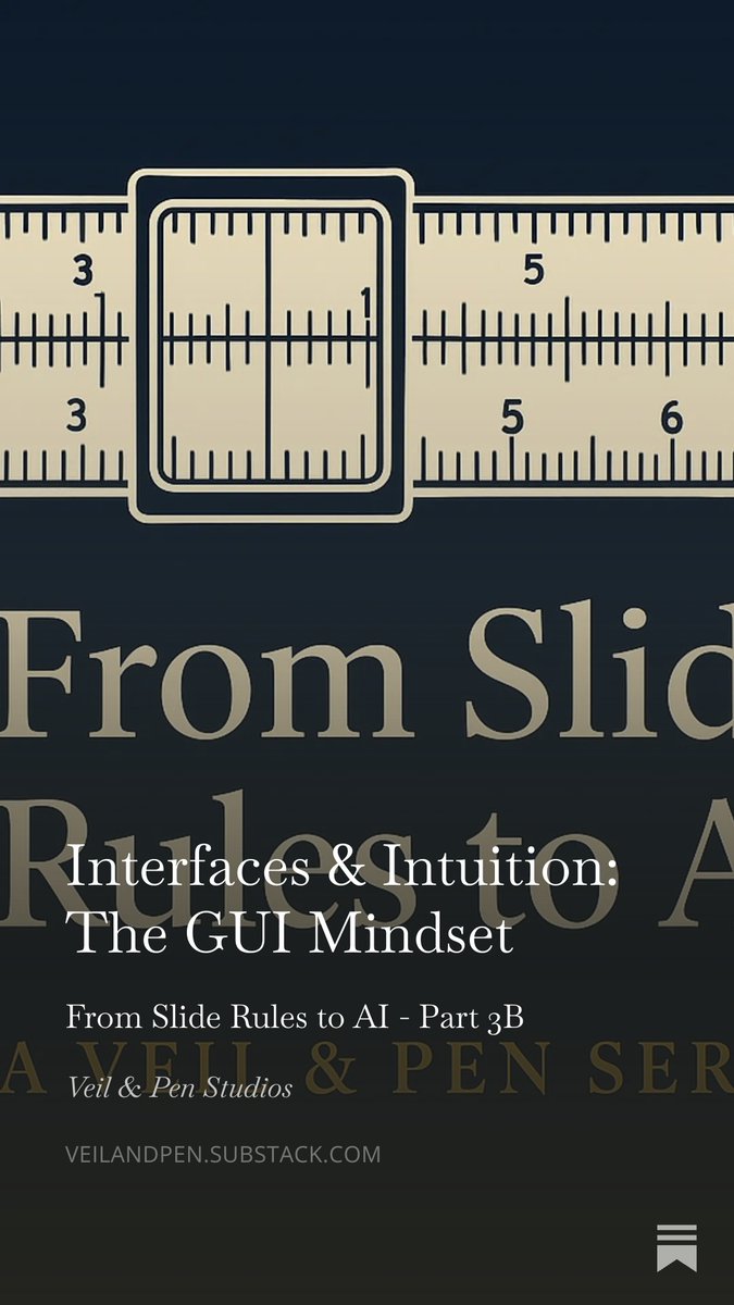 Veilandpen's tweet photo. Check out the latest article in the 'From Slide Rules to AI' series over on Substack!

Interfaces &amp; Intuition: The GUI Mindset 
#AI #Computers #Science #Technology
https://t.co/YywcSqeKY5 https://t.co/t2PD1hwnTm