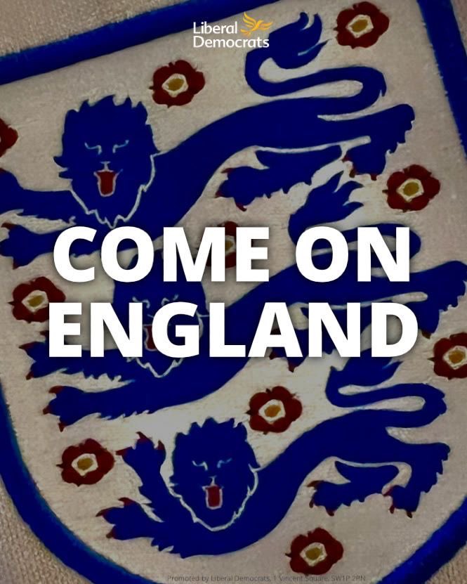 libdemlocalgov's tweet photo. Good luck to the England team this evening in their first World Cup match against Croatia 🏴󠁧󠁢󠁥󠁮󠁧󠁿 🦁 🦁 🦁 ⚽️ https://t.co/jMwxwdsTFJ