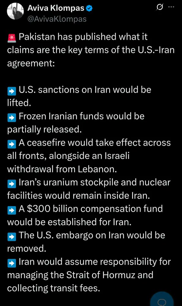 MontyBoa99's tweet photo. @WhiteHouse Why doesn't the US get anything that it didn't have before the war? Why did Trump put off the key issues?

It looks a lot more like Iran extorted the US into granting key demands, and gave up nothing in exchange that it can't retake.

Next step: More market manipulation by Trump. https://t.co/SqQXyHnsQE
