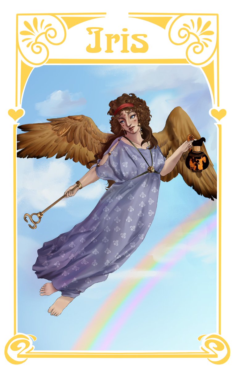 kissfishfish's tweet photo. Iris chrysopteros, personification of rainbow 

#drawingㅤㅤ #artmootsㅤㅤㅤㅤ #greekmythology https://t.co/MAJOsreszh