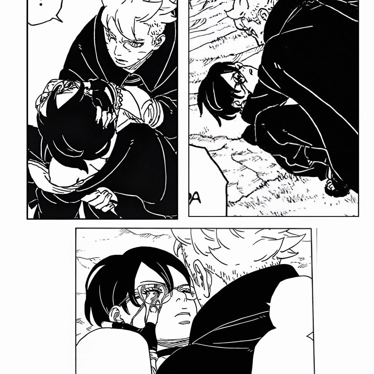 Karensplaces's tweet photo. 😓😨Boruto con un colapso nervioso por salada lastima

✨😏Boruto haciéndose el genial unos capítulos después y los feliz que está de verla. 

Solo ella puede sacar ese lado tierno y protector de el ✨🖤💛 #borusara #salada #boruto https://t.co/G4o5zfjLuI