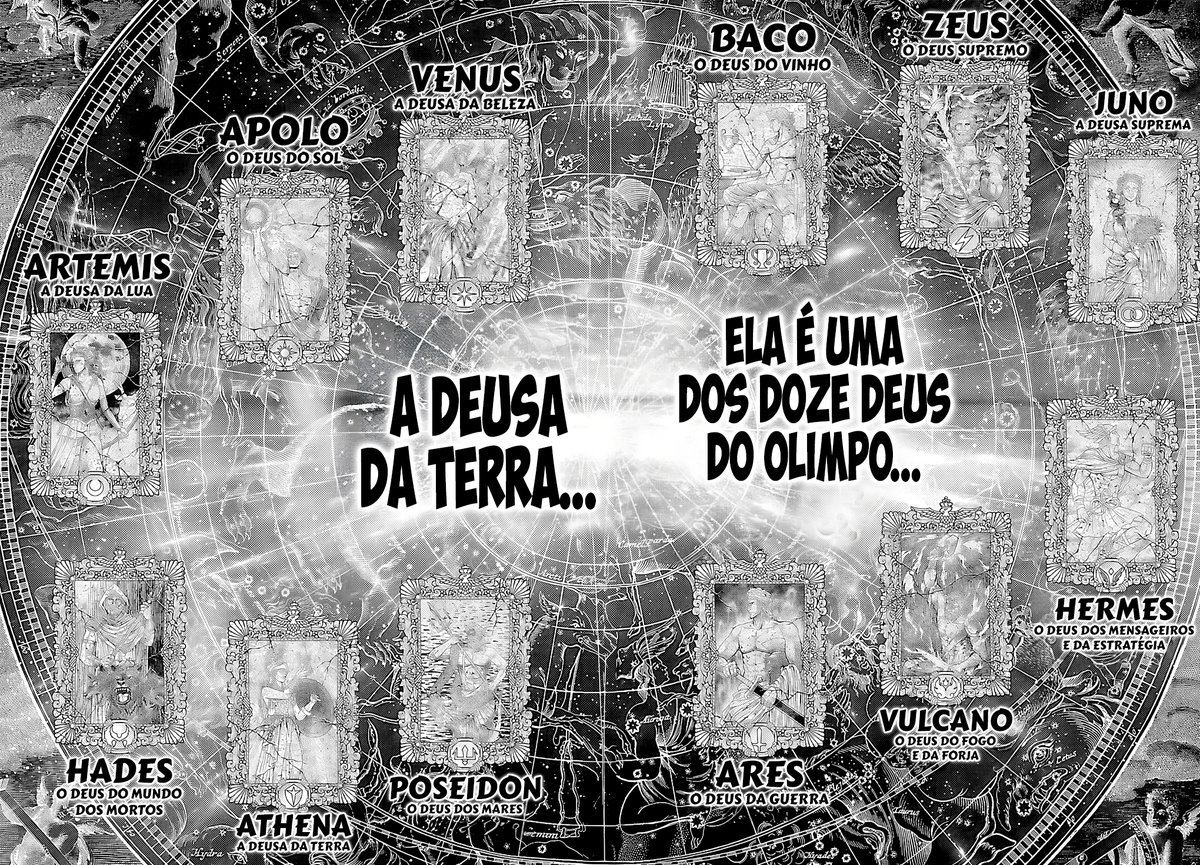 DamienTempest's tweet photo. E com uma única página, o Kurumada fez um alvoroço imenso na fandom. 

Estou vendo vários debates por ai. Sobre a formação dos deuses, sobre o uso dos nomes romanos para a entidade, e acho que temos que tratar tudo com muita calma. Já falei isso uma vez, mas tenham calma pra julgar algo que nem se concretizou direito ainda. 

Eu, particularmente, achei tremendamente interessante! O mestre me deu o que pensar sobre a história até a próxima leva de capítulos e estou muito animado pensando nas mais diversas teorias! 

Amanhã soltarei minha análise, agora em texto, e explorando melhor alguns pontos que não pude cobrir no vídeo e nem em alguns debates que tive por aqui. 

O futuro de Saint Seiya é brilhante. Apenas isso.