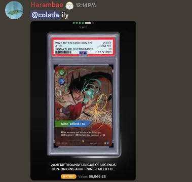 phygitals's tweet photo. $6,000 RIFTBOUND CARD HIT!

Only possible on @phygitals 🤝 https://t.co/GNrDB7IqB1