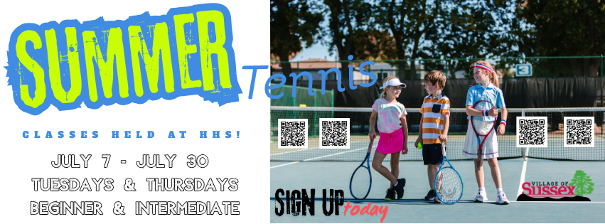 VillageSussex's tweet photo. Join our tennis programs for progressive classes that focus on fundamentals, skill drills, and game formats. Become an "ACE" in no time! 🎾 Youth racquets available. Instructors may split courts by skill level.
👉 https://t.co/TbS7y2Sbvm #Tennis #YouthSports #GetActive https://t.co/dVXimgTMmm