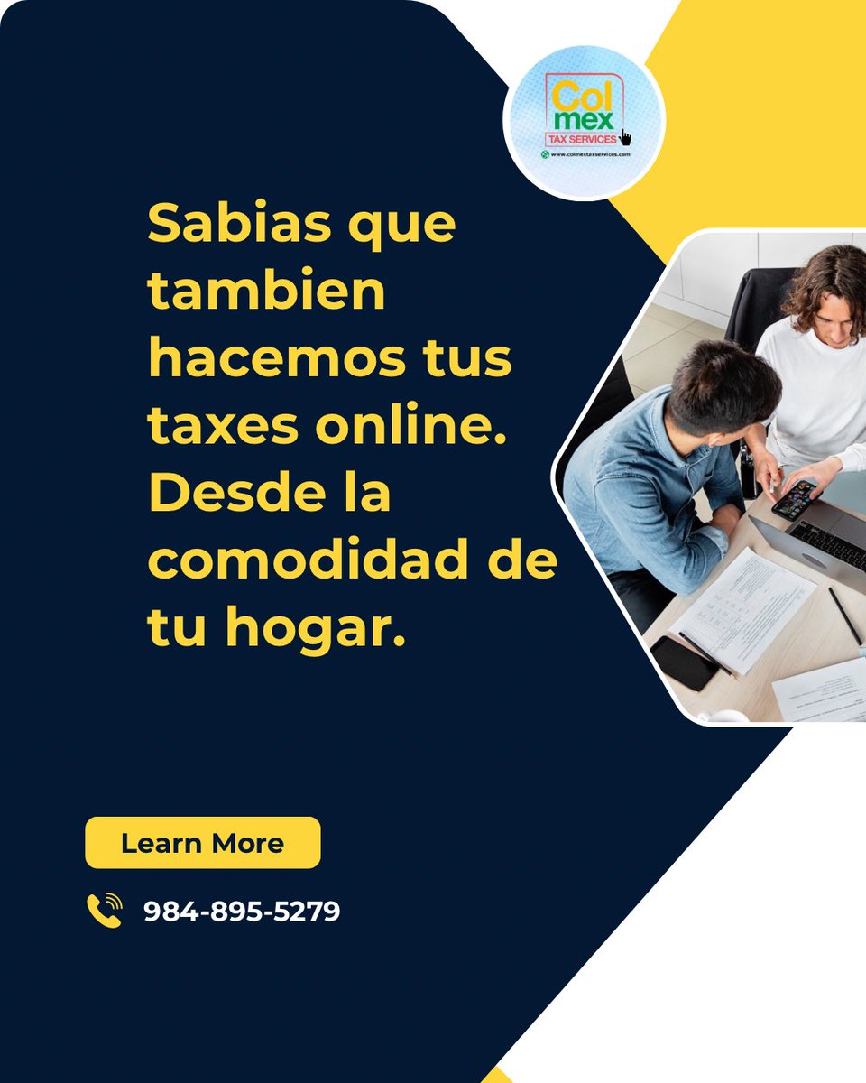 ColmexTax's tweet photo. #Taxes#impuestos#contabilidadyfinanzas#seguros#itinnumber#ein#corporaciones#1040#1120#scorporation https://t.co/MYjeesB5rG