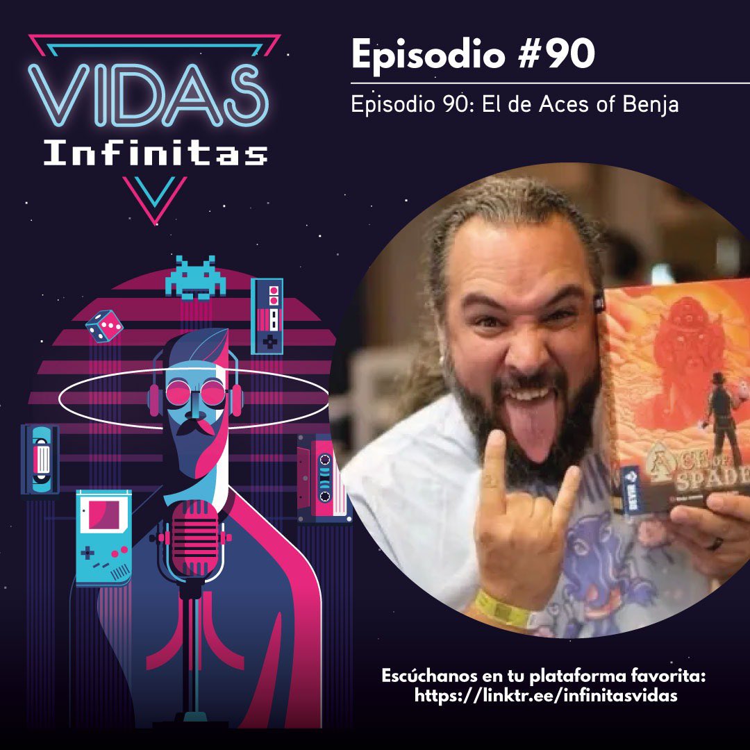 vidasinfinitas's tweet photo. Volvemos de parranda con el Episodio#90, hablando de actualidad, de juegos veraniegos y disfrutando con el gran @BenjaAmorin de la salud del sector del juego de mesa, de planes de presente y futuro de @DevirIberia y de su Ace of Spades. ¡Arrancamos! https://t.co/rgtjYE01Hx https://t.co/7XMcPyHzCs
