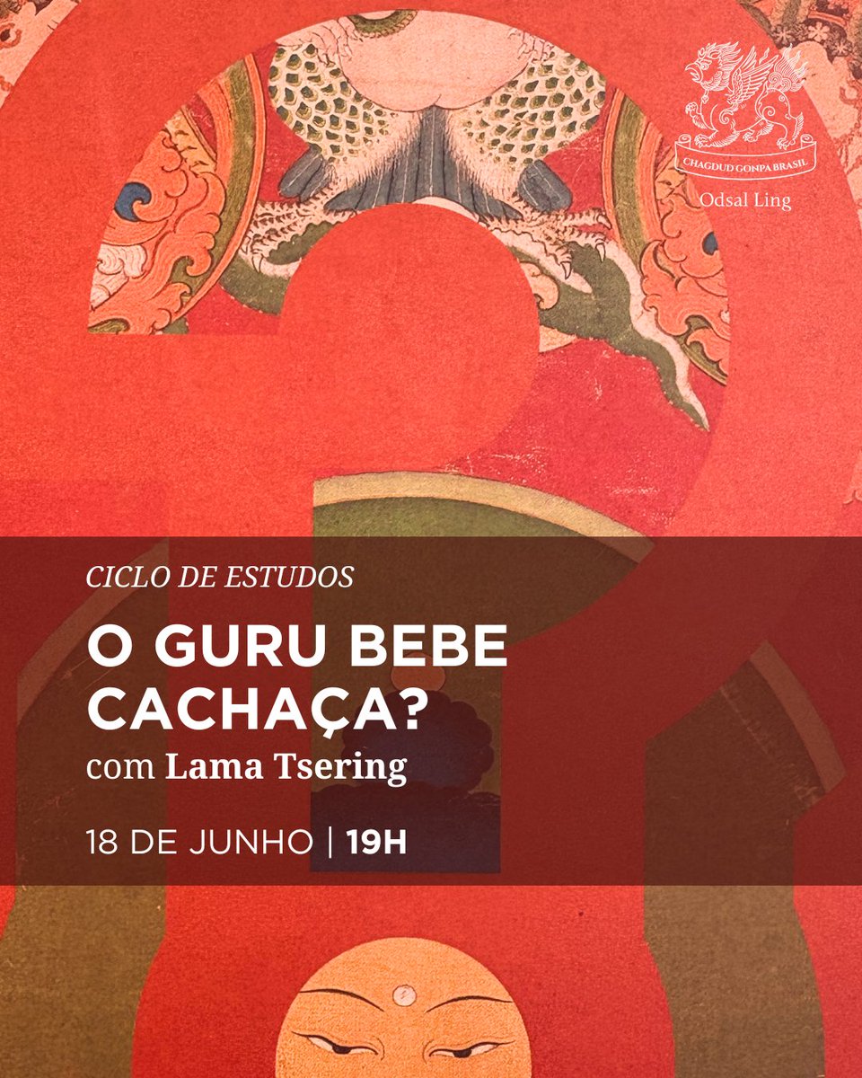 odsalling's tweet photo. Novo encontro do ciclo de estudos do livro de Dzongsar Khyentse Rinpoche: O guru bebe cachaça?, com Lama Tsering, que responderá às perguntas dos participantes.
Presencial e on-line.
Pré-requisito: ter recebido alguma iniciação Vajrayana.
Inscrições: https://t.co/Bnal5oEiYH https://t.co/I2KAbFpjUR