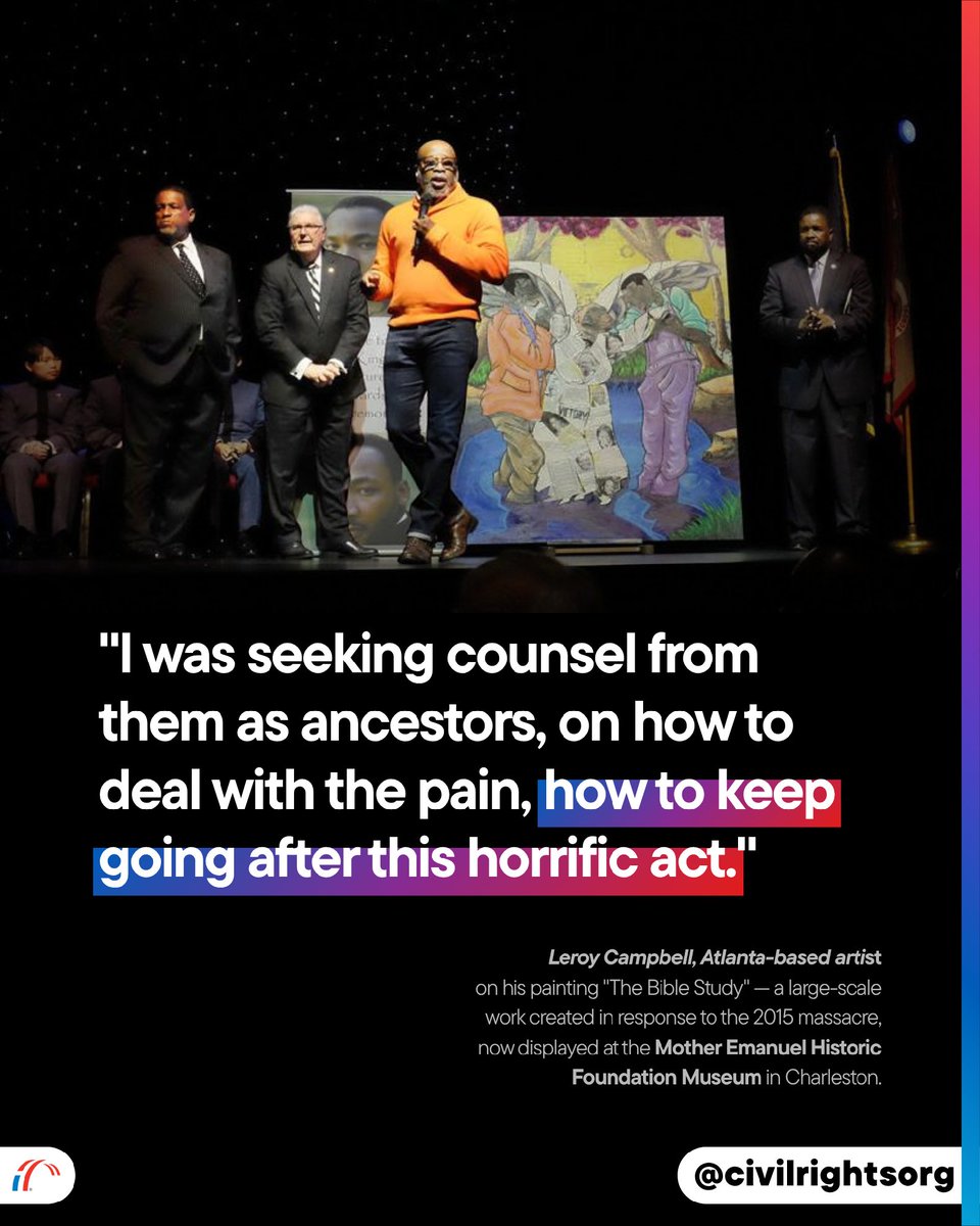 civilrightsorg's tweet photo. 11 years ago, a white supremacist murdered nine people during Bible study at Emanuel AME—one of the most historically significant Black churches in America. The fight against hate crimes and white supremacist violence is not over. https://t.co/YuCNFt3AuX https://t.co/l4vM6XqN0r
