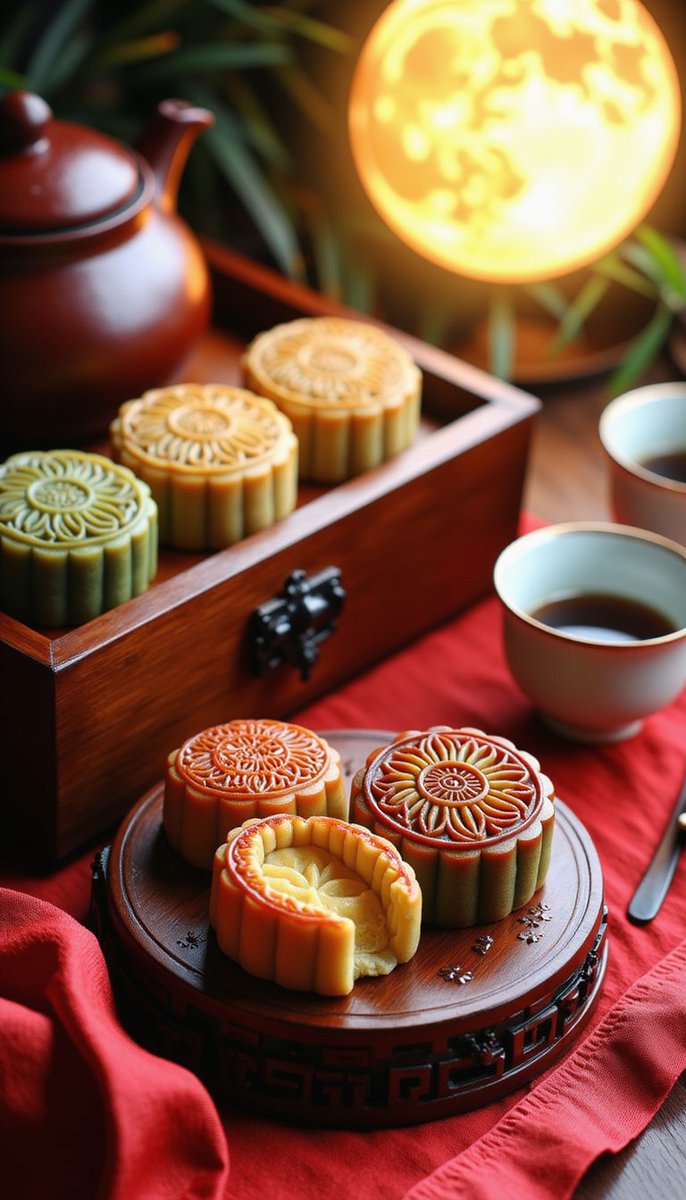 bybbru's tweet photo. This Mid-Autumn Festival special set: fluffy mooncakes with lotus seed filling + roasted osmanthus tea! Limited stock—grab yours before they’re gone! ， https://t.co/awhXotI0Vk