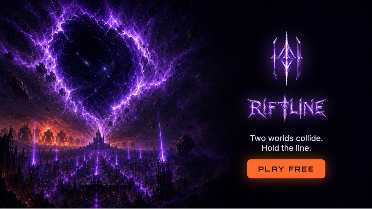 Riftline_game's tweet photo. Two worlds collide. Hold the line.

RIFTLINE — real-time multiplayer tower defense, right in your browser. Build your maze, send your hordes, be the last world standing.

Free. Now. https://t.co/YN6sVBwME7 https://t.co/om0FqNKxQK