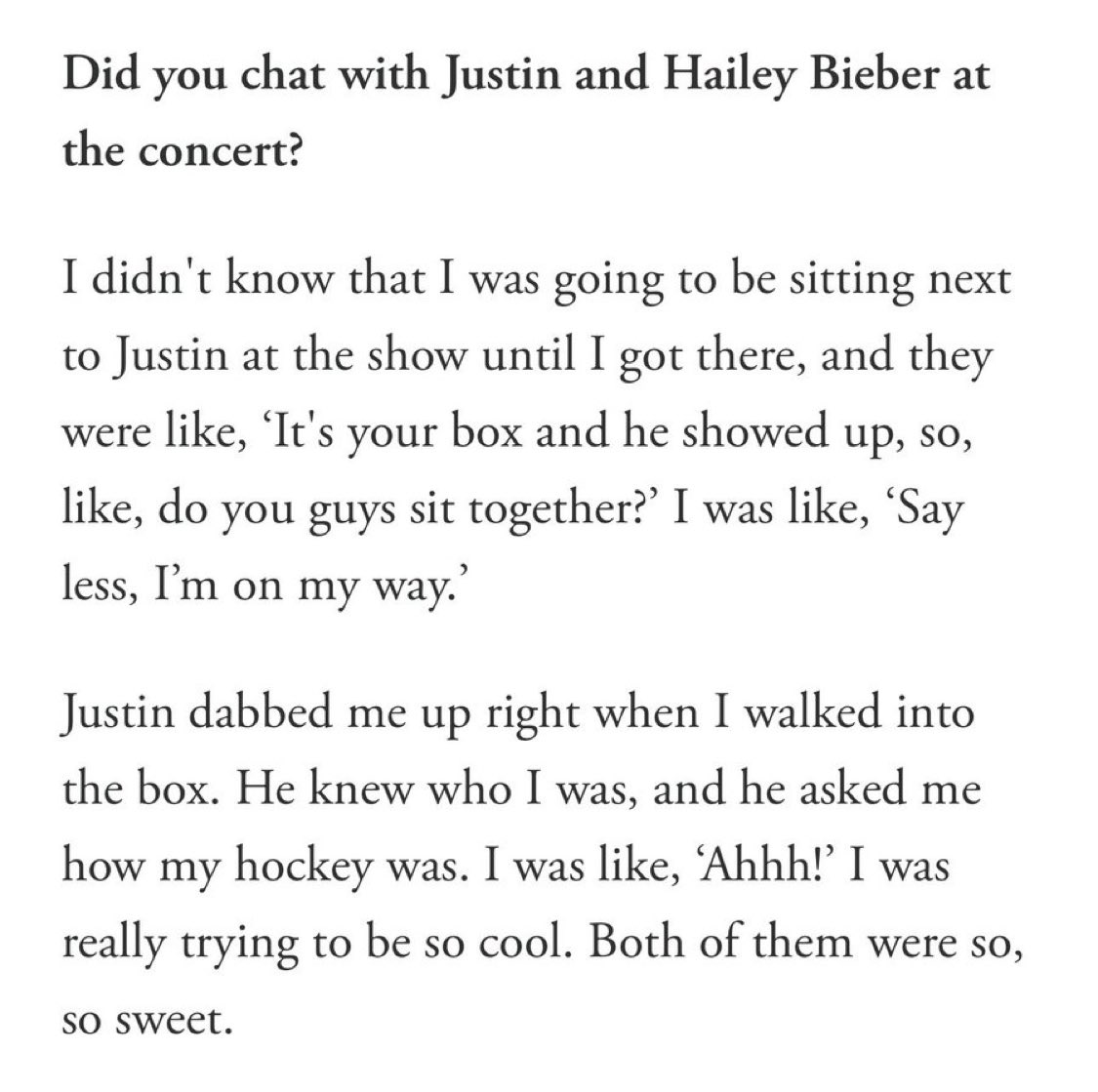 PRlNCEOFPOPSTAN's tweet photo. Belmont Cameli (Off Campus) talking in GQ Magazine about meeting Justin and Hailey Bieber at The Kid Laroi’s concert https://t.co/r8qaTr6ok6