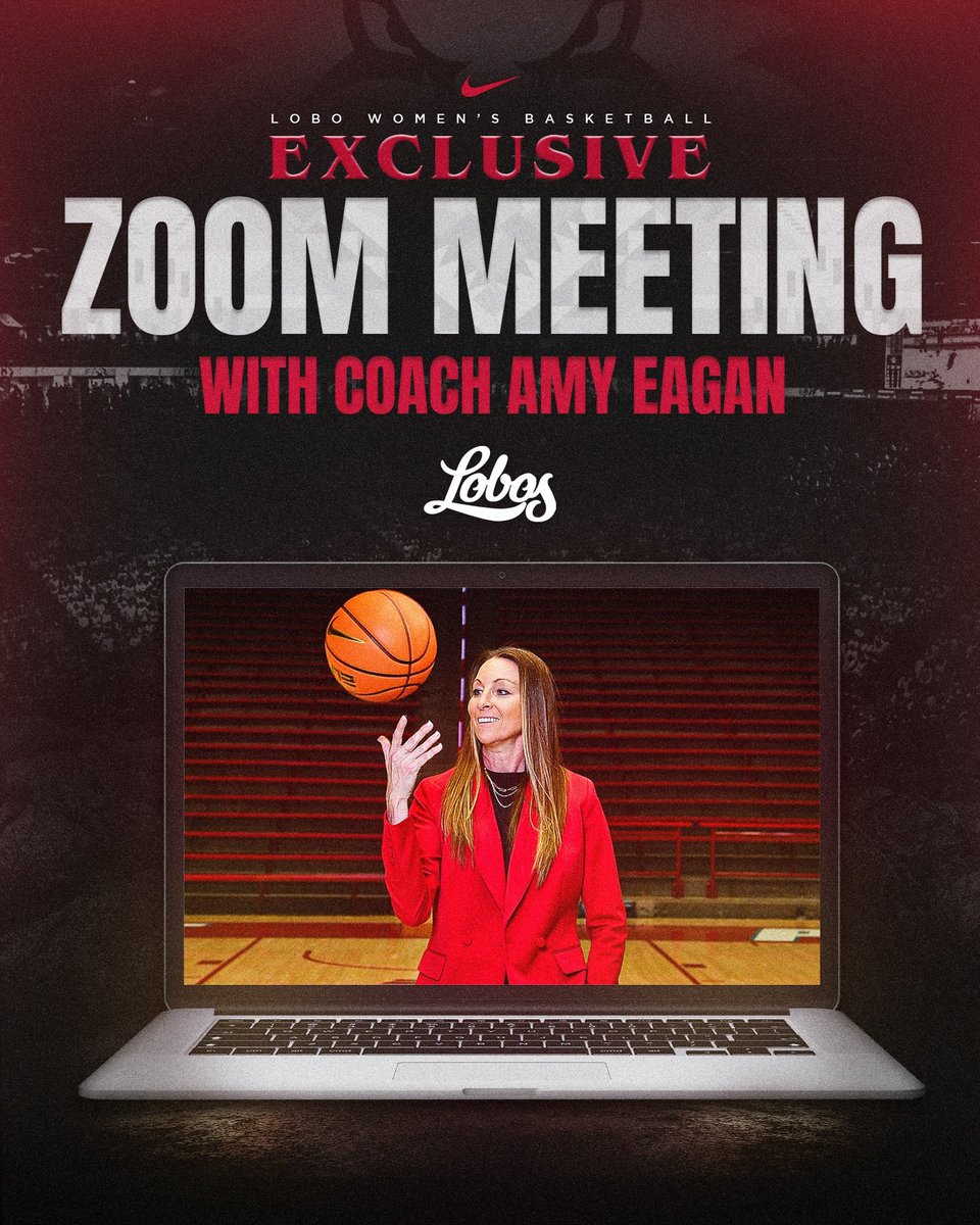 CoachAmyEagan's tweet photo. Just a reminder to all @UNMLoboWBB alumni that we will be having our second zoom on Tuesday, June 23rd at 6 PM MT. A zoom link will be emailed out soon. Can’t wait to see you all again! Go Lobos 🐺❤️ https://t.co/Lyt8ywNqZt