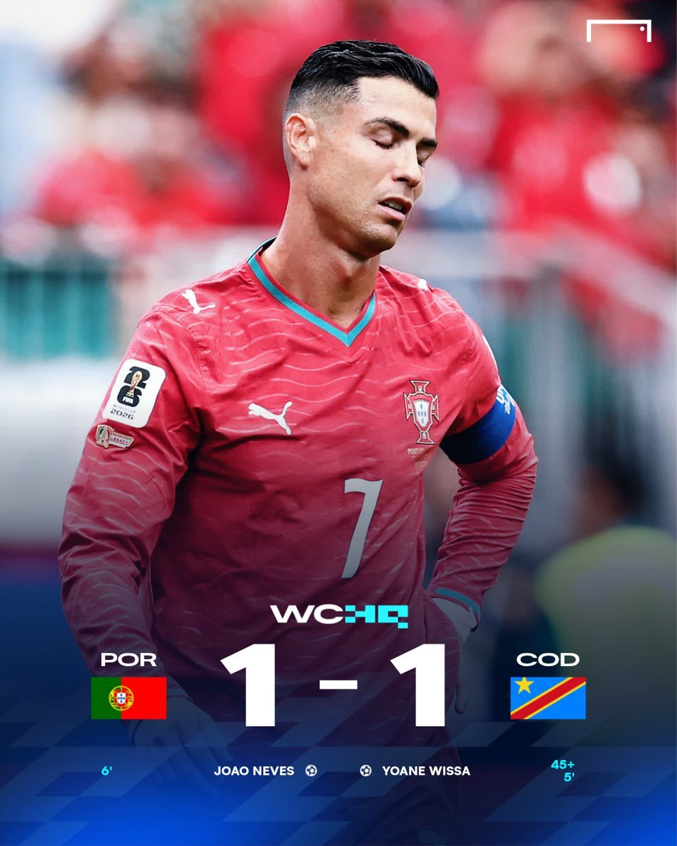 GOAL_ID's tweet photo. Portugal ditahan Kongo! 

Jadi kapten dan bermain 90 menit, Cristiano Ronaldo belum mampu keluarkan magisnya di pertandingan ini. https://t.co/puT34qTVJA