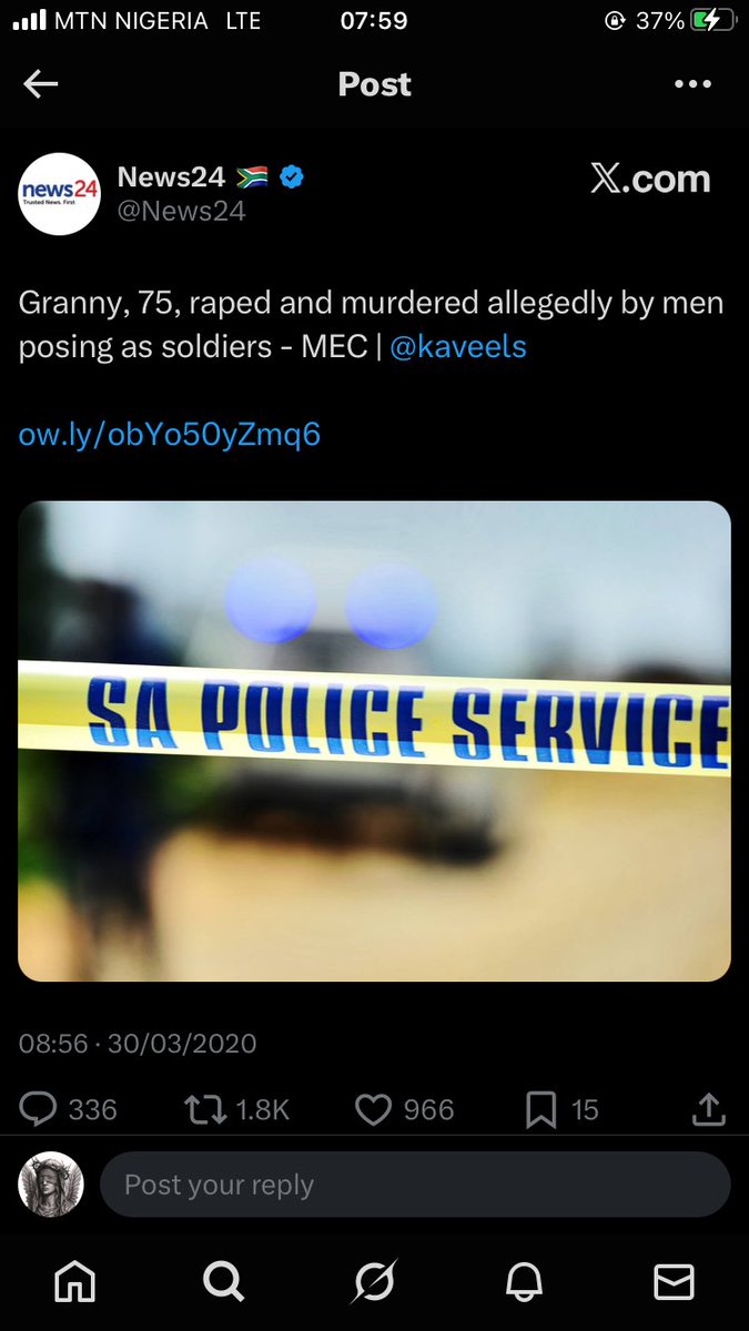 bad_assng's tweet photo. @PatrioticNews24 Even grandmas are not safe kaffir https://t.co/BgFjCY8qCM