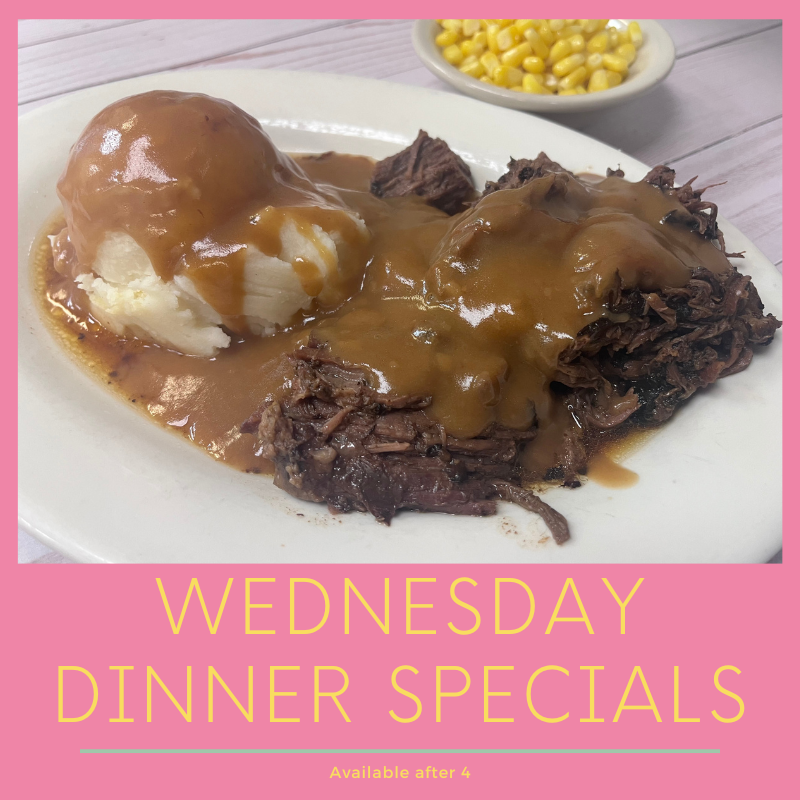 RockGrille's tweet photo. Pot Roast with mashed and corn $13.99 https://t.co/alxAY4TEqf