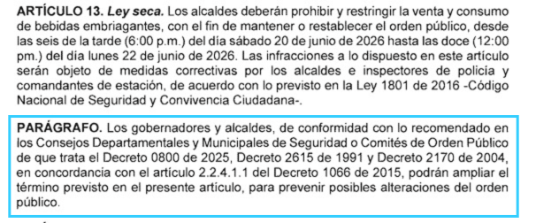 ProbogotaRegion's tweet photo. El parágrafo del artículo 13 del Decreto 0612 del 16 de junio de 2026, expedido por el Ministerio del Interior, reconoce expresamente que gobernadores y alcaldes pueden ampliar las medidas de orden público en sus territorios para prevenir posibles alteraciones. Las decisiones adoptadas por la Alcaldía Mayor de Bogotá para garantizar una jornada electoral segura son exactamente eso: el ejercicio de una competencia reconocida por el mismo decreto.

Hacemos un llamado al gobierno nacional a respetar esa autonomía.

La Constitución es clara: los alcaldes son la primera autoridad de policía en sus jurisdicciones. La ciudadanía necesita que cada nivel de gobierno respete sus competencias, especialmente en momentos en que el respeto por la institucionalidad debe ser una prioridad colectiva.
